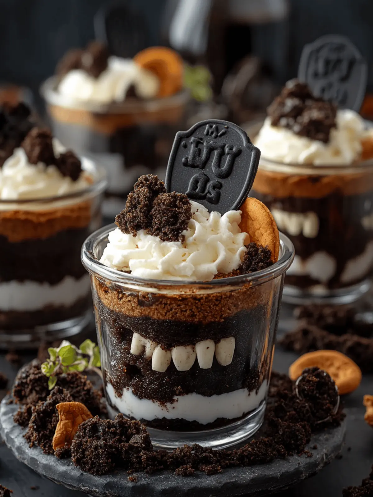 Graveyard Dirt Trifles - Spooky Delight for Halloween Enjoyment 2 Graveyard Dirt Trifles