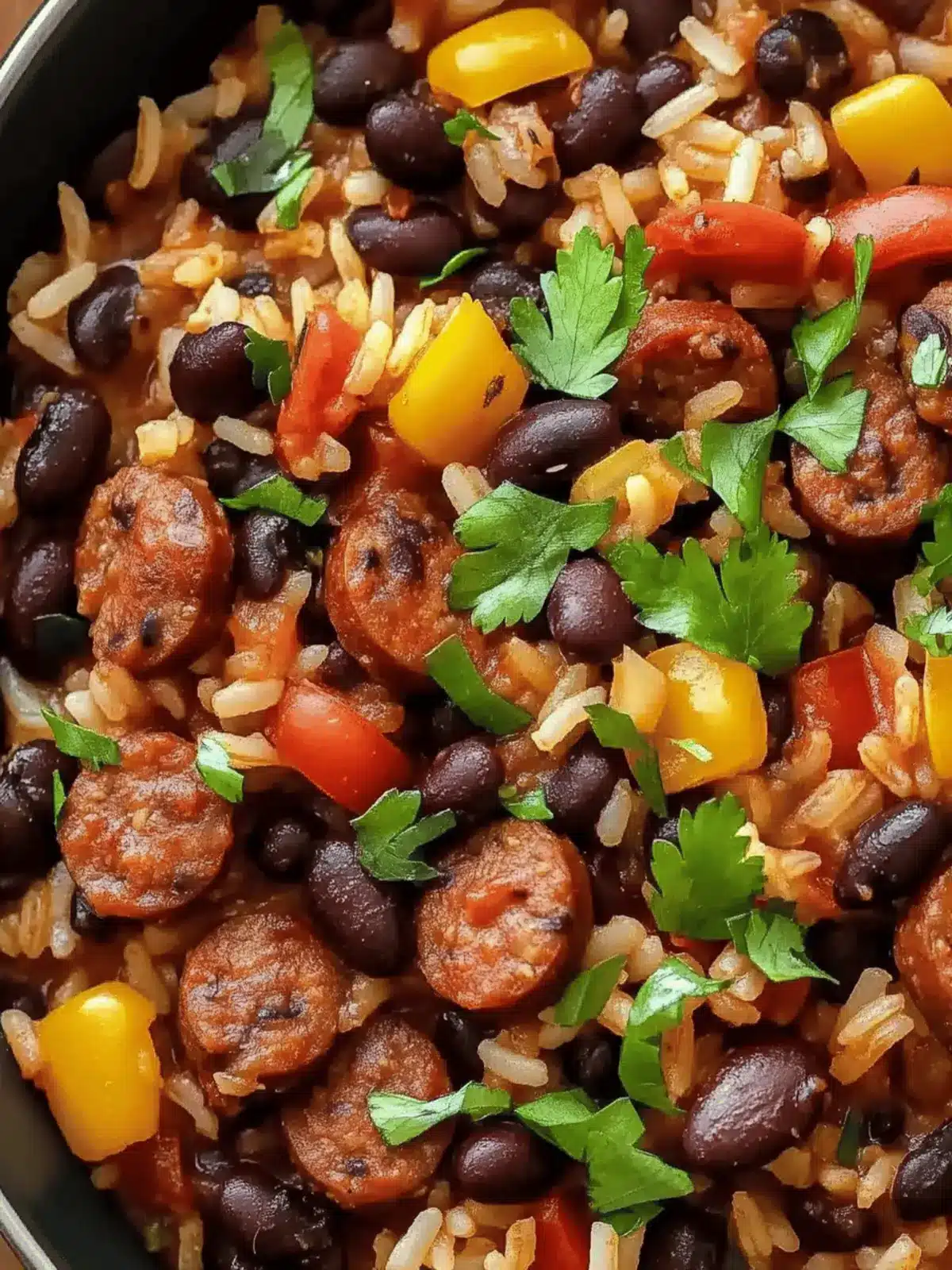 Hearty Black Beans and Rice with Sausage: Comfort in Every Bite 4 Hearty Black Beans and Rice with Sausage