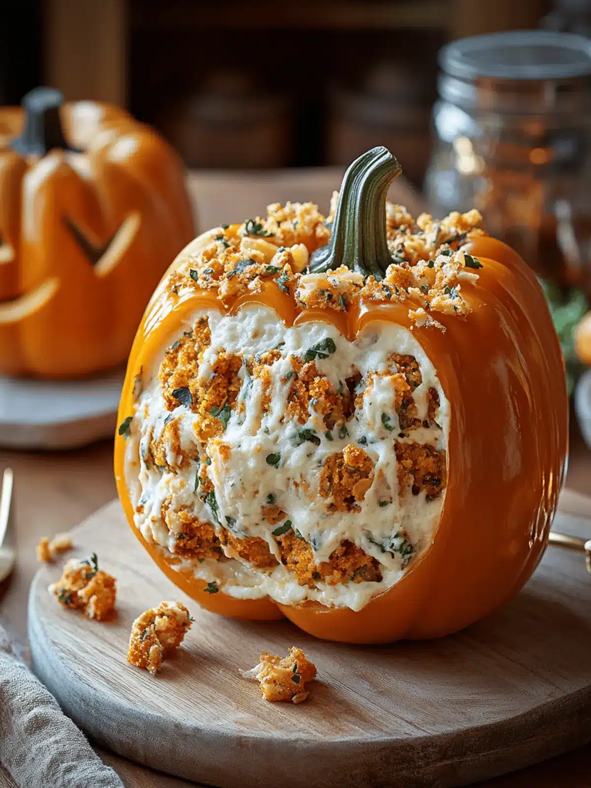 Spooktacular Stuffed Bell Pepper Jack-o -Lanterns for Halloween 2 Stuffed Bell Pepper Jack-o -Lanterns