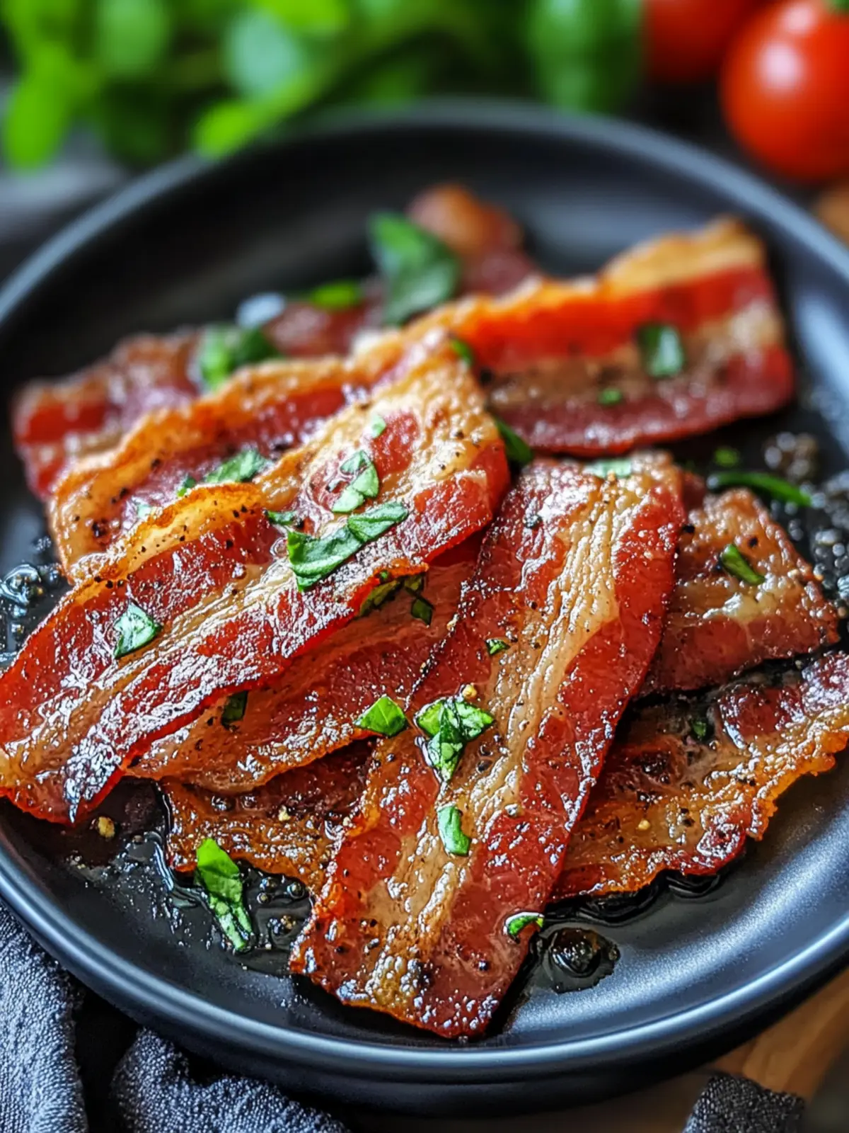 Air Fryer Bacon with Fresh Basil: A Crispy Flavor Boost 2 air fryer bacon with Fresh Basil