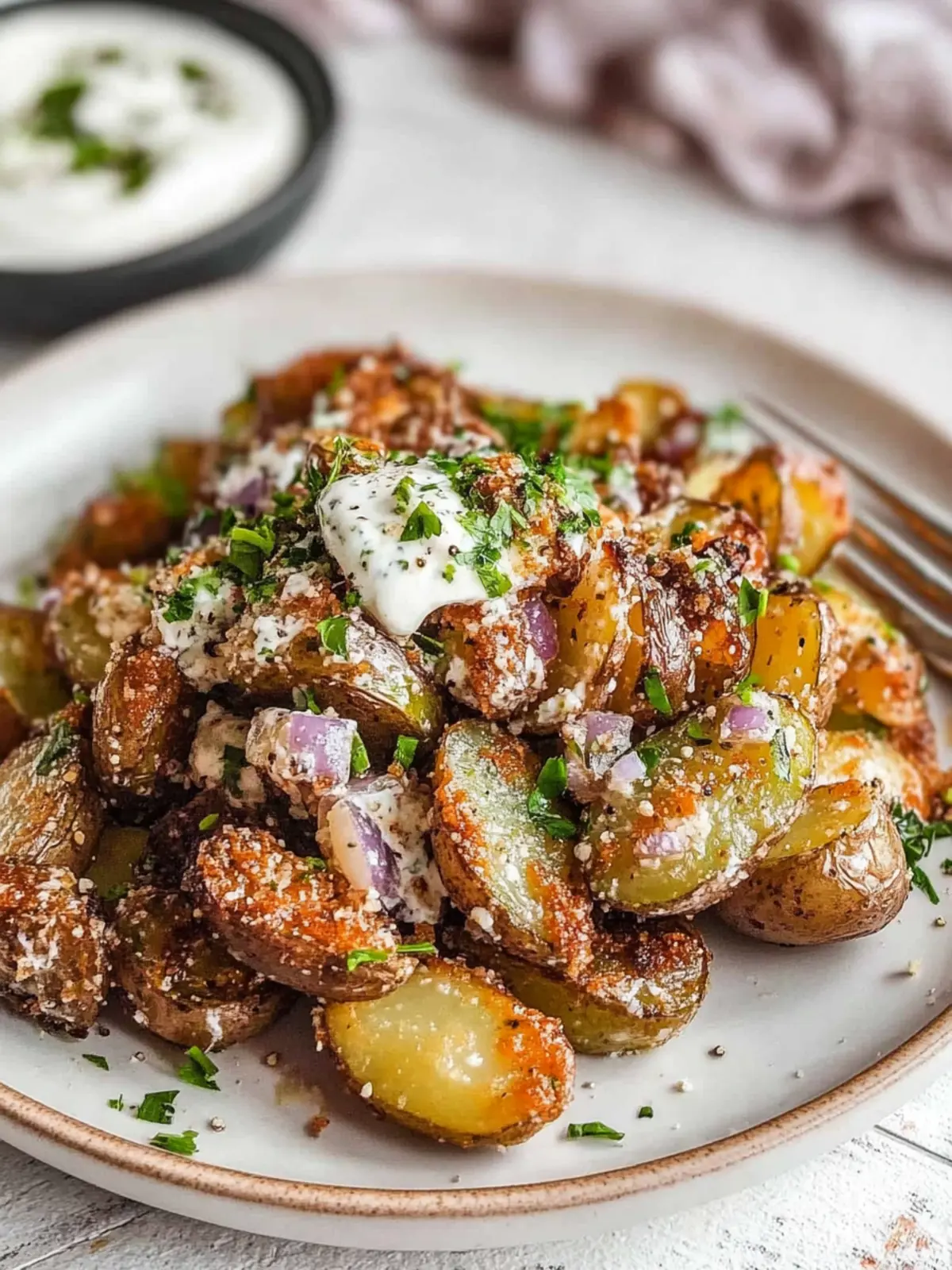 Crispy Pickle Potatoes with Herbed Yoghurt for Flavor Lovers 2 Crispy Pickle Potatoes With Herbed Yoghurt