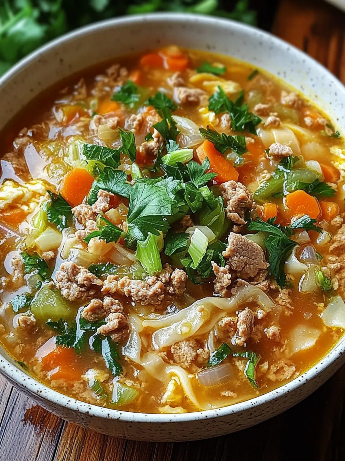 Delicious One-Pot Egg Roll Soup Ready in 30 Minutes 2 One-Pot Egg Roll Soup