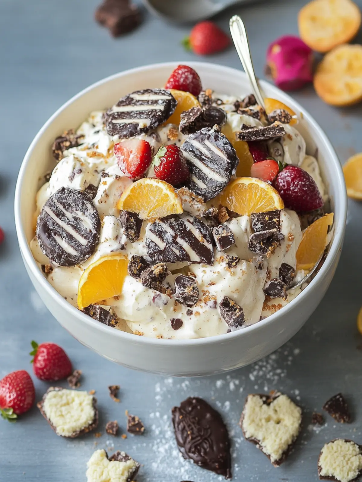 Cookie Salad with Fudge Stripe Cookies: No-Bake Delight! 3 Cookie Salad with Fudge Stripe Cookies