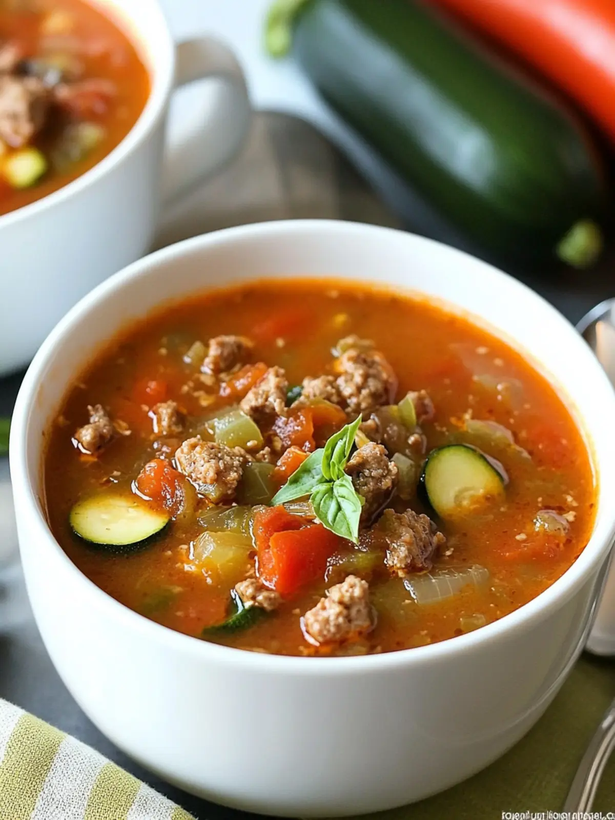 Zucchini Tomato Italian Sausage Soup for Cozy Nights In 4 Zucchini Tomato Italian Sausage Soup