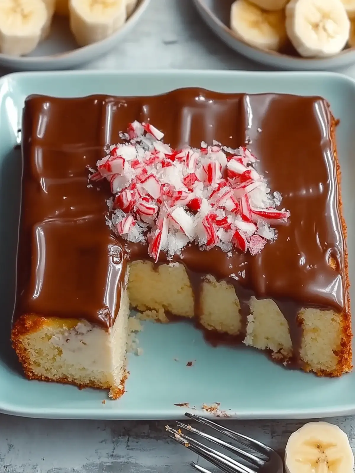 Heavenly Banana Sheet Cake with Chocolate Ganache Delight 3 Banana Sheet Cake