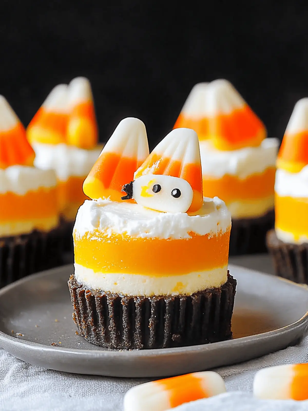 Mini Candy Corn Cheesecakes: Fall Treats with a Twist 4 Mini Candy Corn Cheesecakes