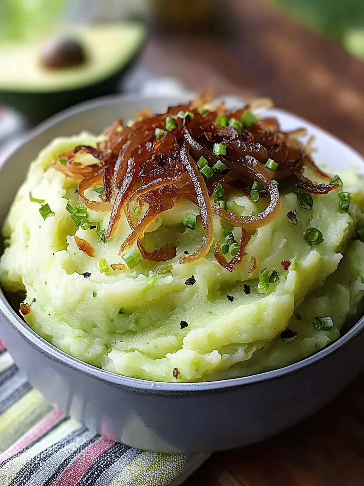 Creamy Avocado Mashed Potatoes with Sweet Caramelized Shallots 3 Creamy Avocado Mashed Potatoes with Caramelized Shallots