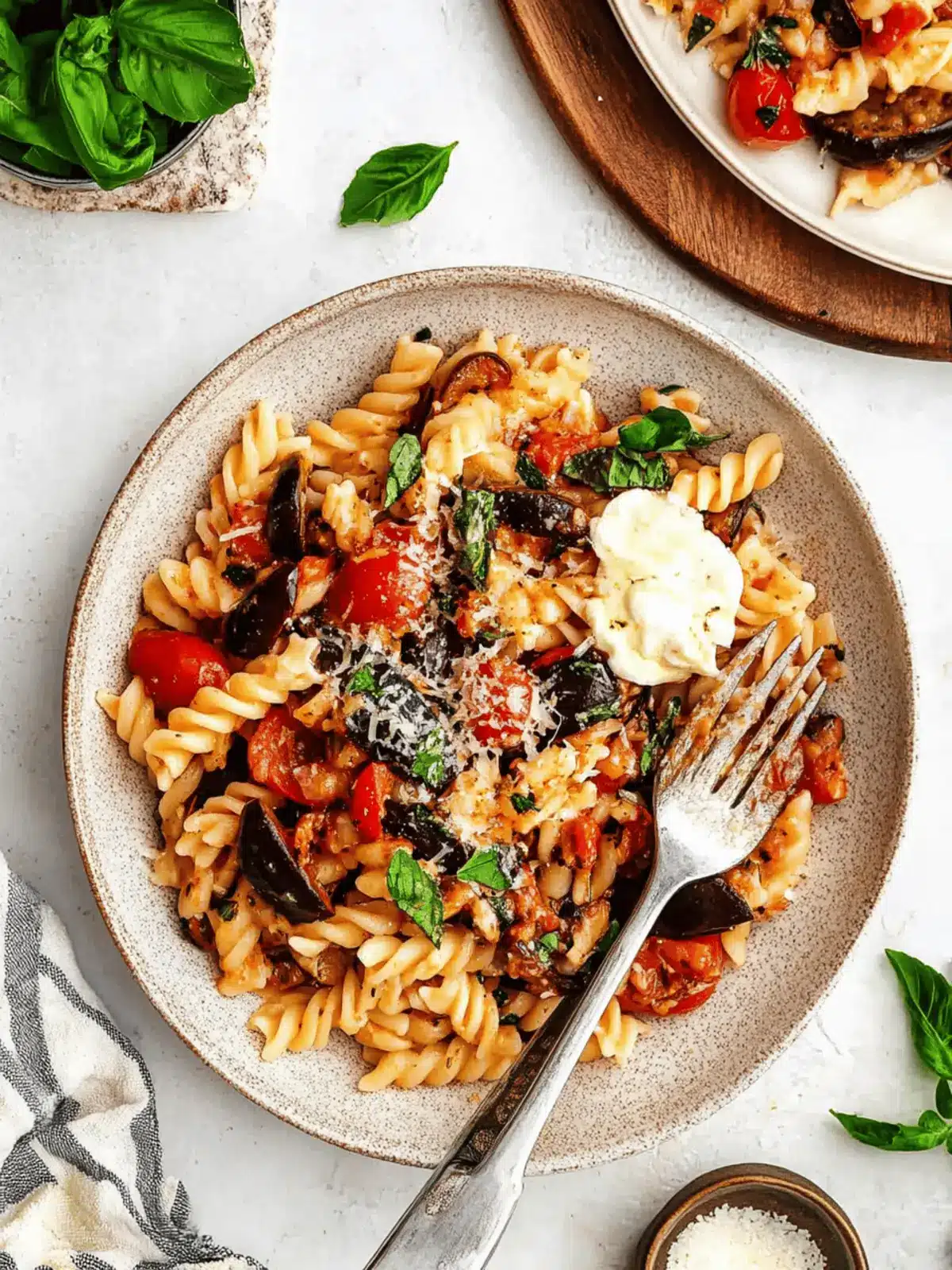 Savory Pasta with Eggplant, Tomatoes and Fresh Mozzarella Delight 4 Pasta with Eggplant, Tomatoes and Fresh Mozzarella