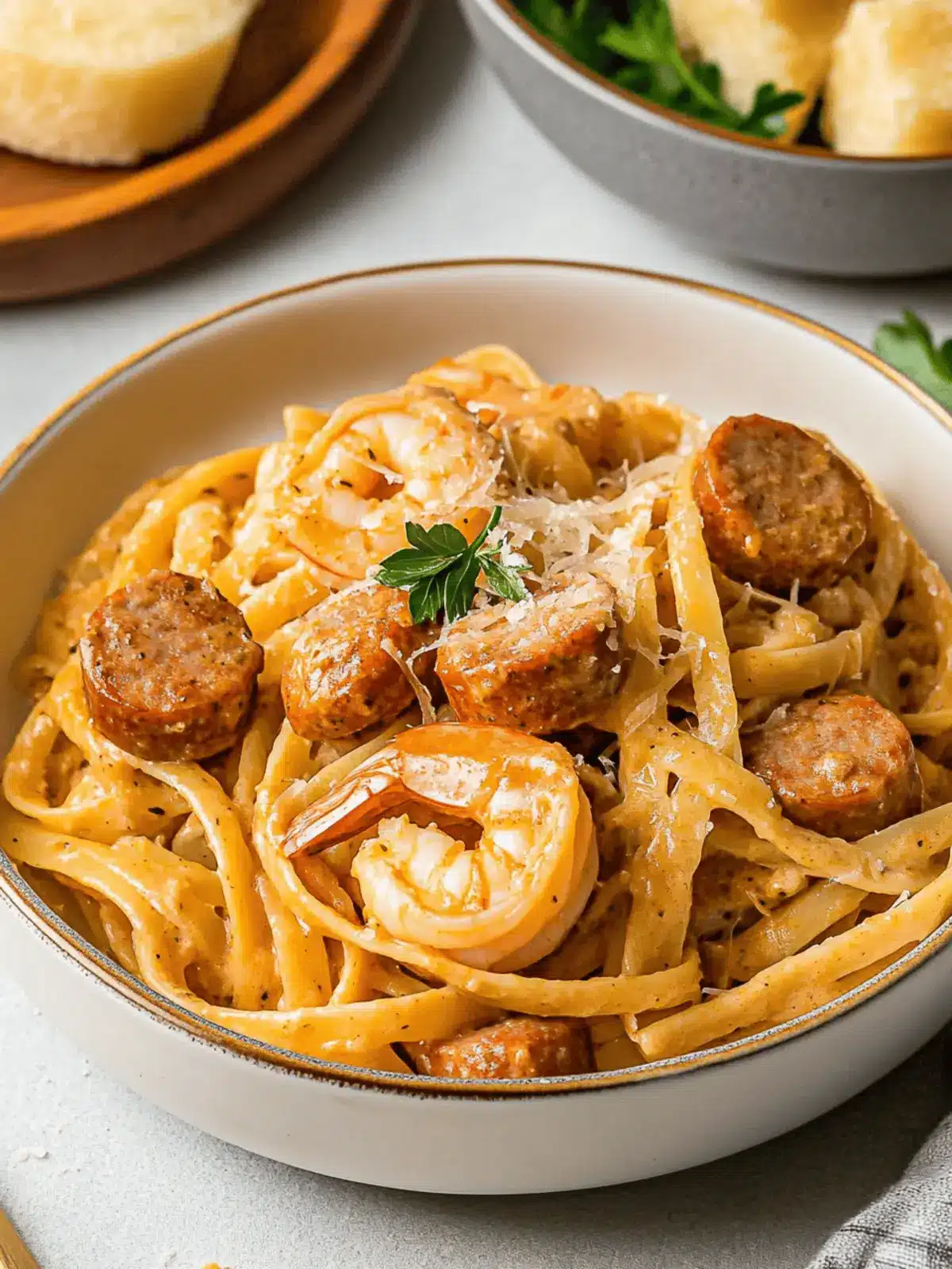 Creamy Cajun Pasta with Sausage, Shrimp & Chicken Bliss 3 Cajun Pasta with Sausage, Shrimp & Chicken