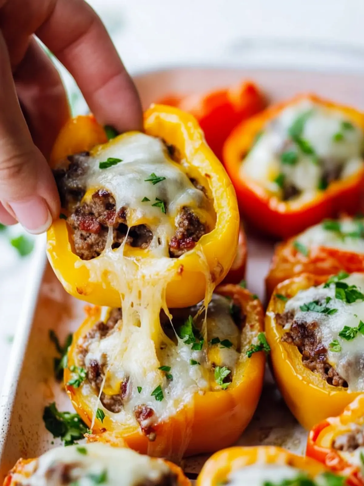 Irresistible Low-Carb Keto Cheeseburger Stuffed Peppers Recipe 2 Low-Carb, Keto Cheeseburger Stuffed Peppers