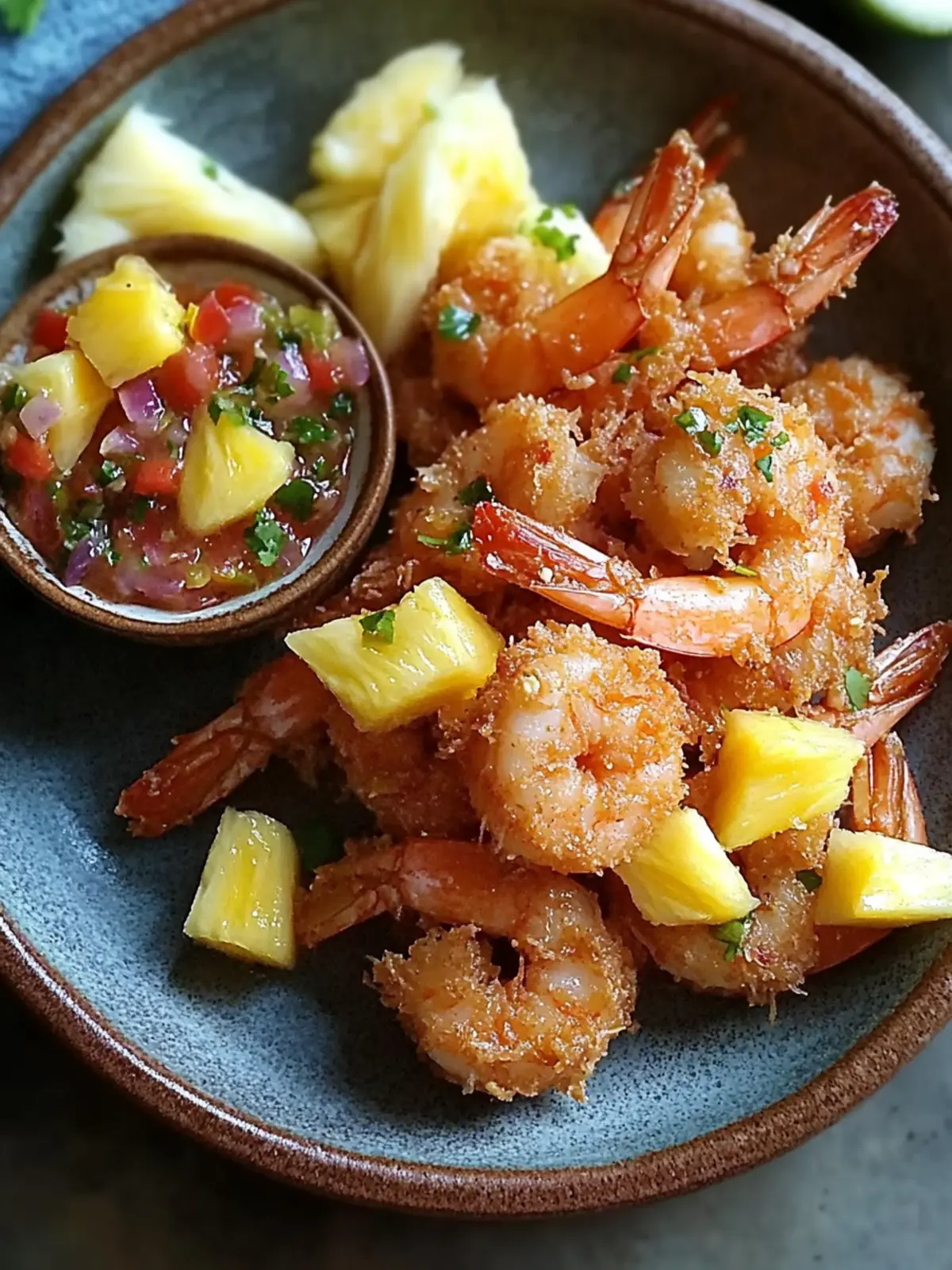 Crispy Coconut Shrimp with Pineapple Habanero Salsa Bliss 3 Crispy Coconut Shrimp with Pineapple Habanero Salsa