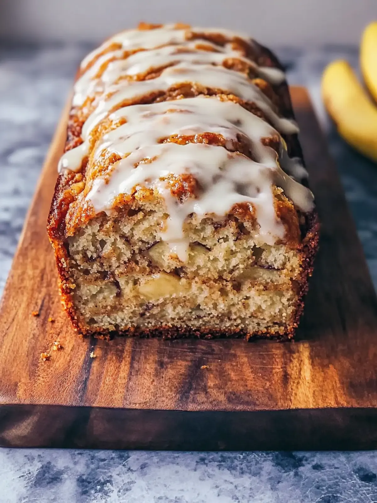 Cinnamon Roll Banana Bread with Cream Cheese Drizzle Perfection 4 Cinnamon Roll Banana Bread with Cream Cheese Drizzle