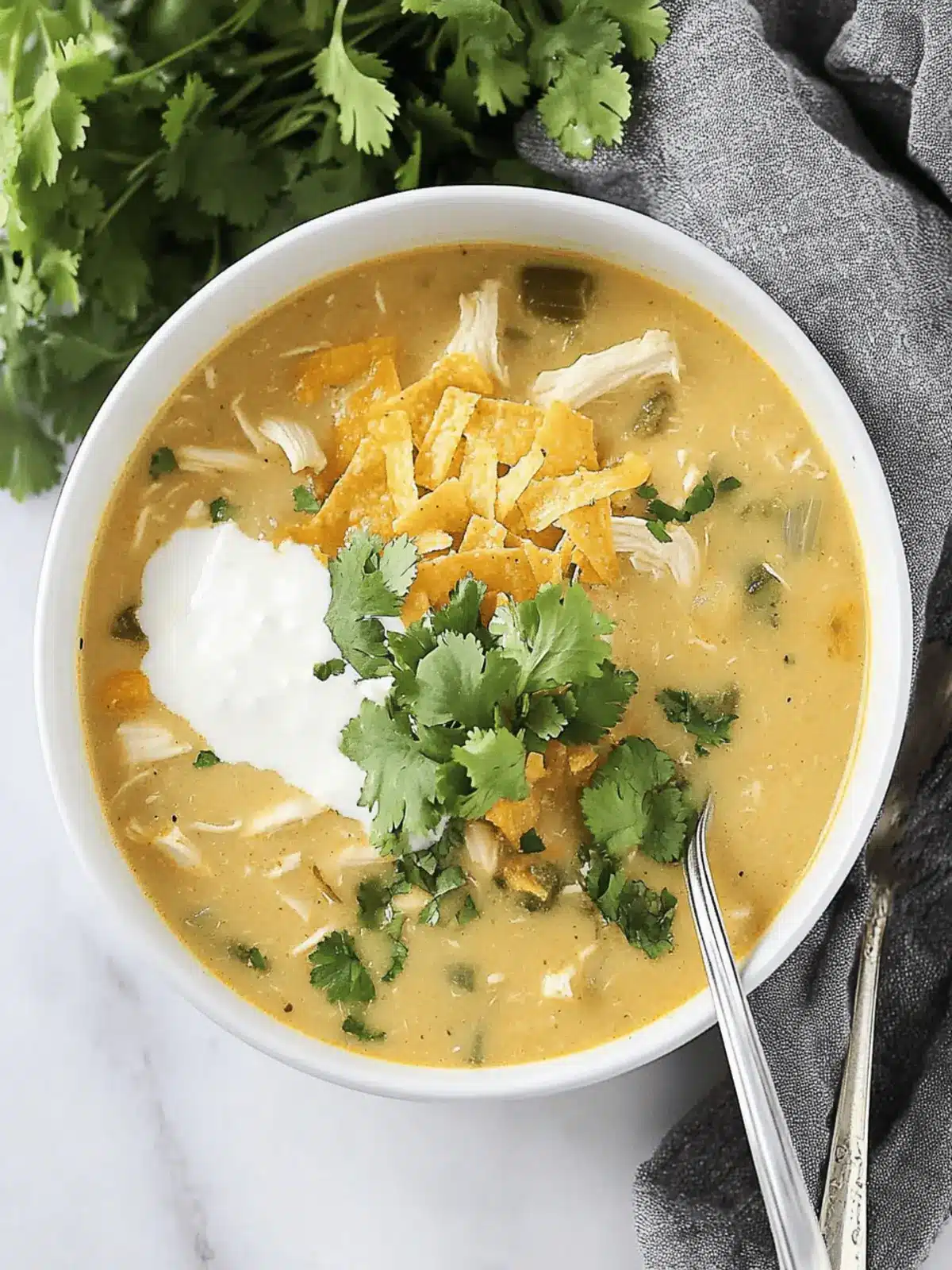 Creamy Green Chile Chicken Enchilada Soup for Busy Nights 4 Green Chile Chicken Enchilada Soup