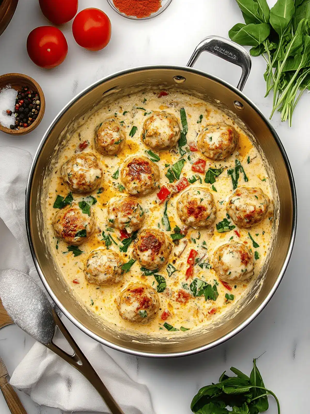 Creamy Tuscan Chicken Meatballs Your New Family Favorite Dinner 4 Creamy Tuscan Chicken Meatballs