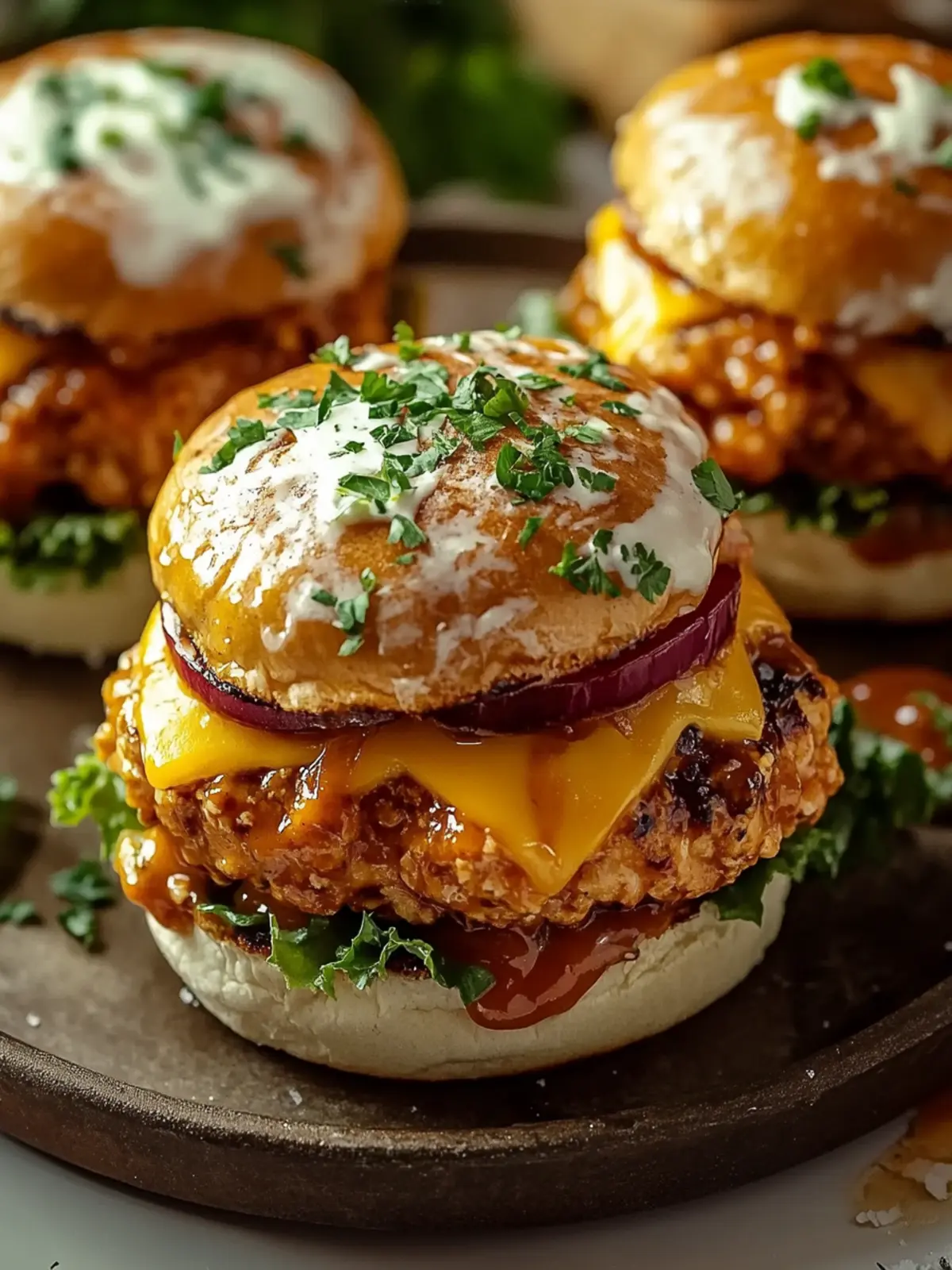 Cheddar Ranch Chicken Burgers with Oreo Crunch Delights 2 Cheddar Ranch Chicken Burgers