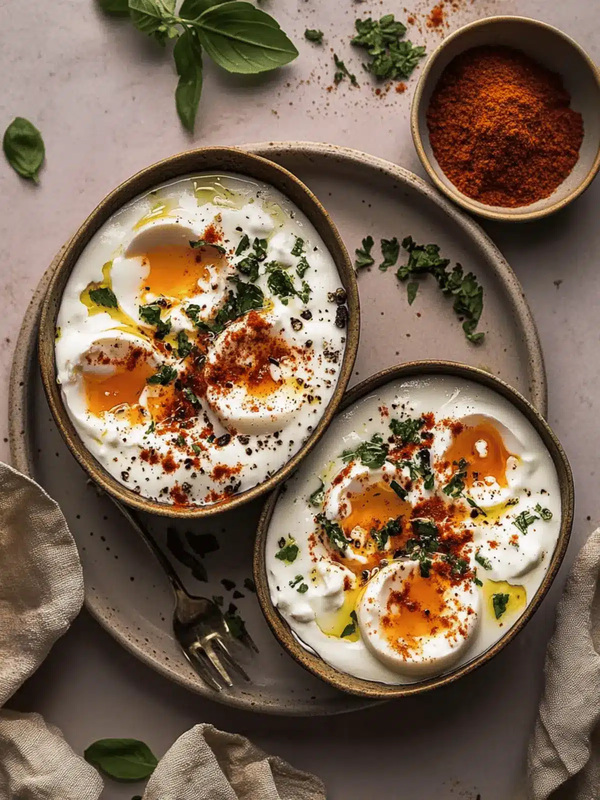 Irresistible Turkish Eggs with Creamy Yogurt & Butter Sauce 4 Turkish Eggs with Creamy Yogurt & Butter Sauce
