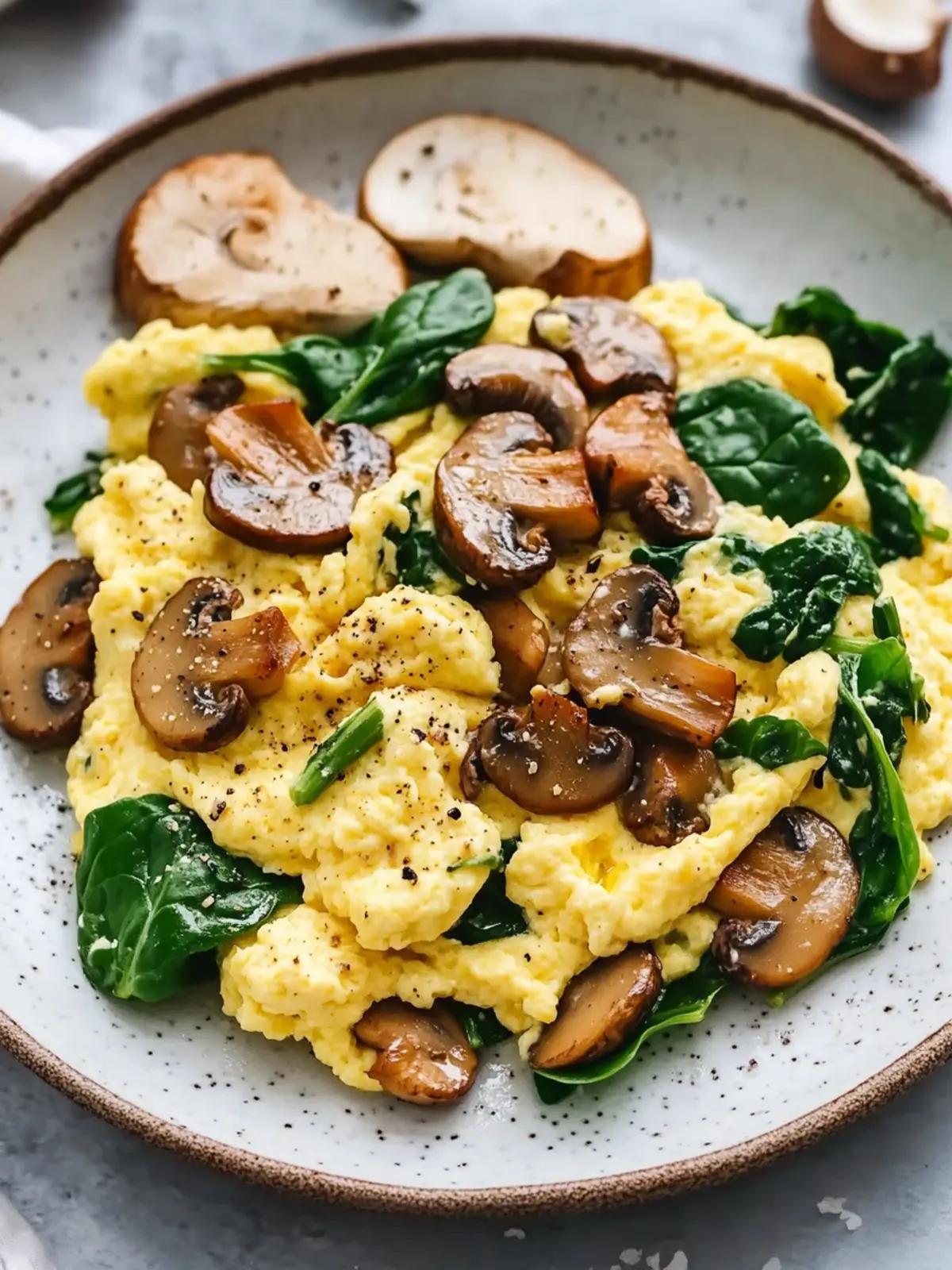 Mushroom Spinach Scrambled Eggs: A Wholesome Breakfast Delight 4 Mushroom Spinach Scrambled Eggs