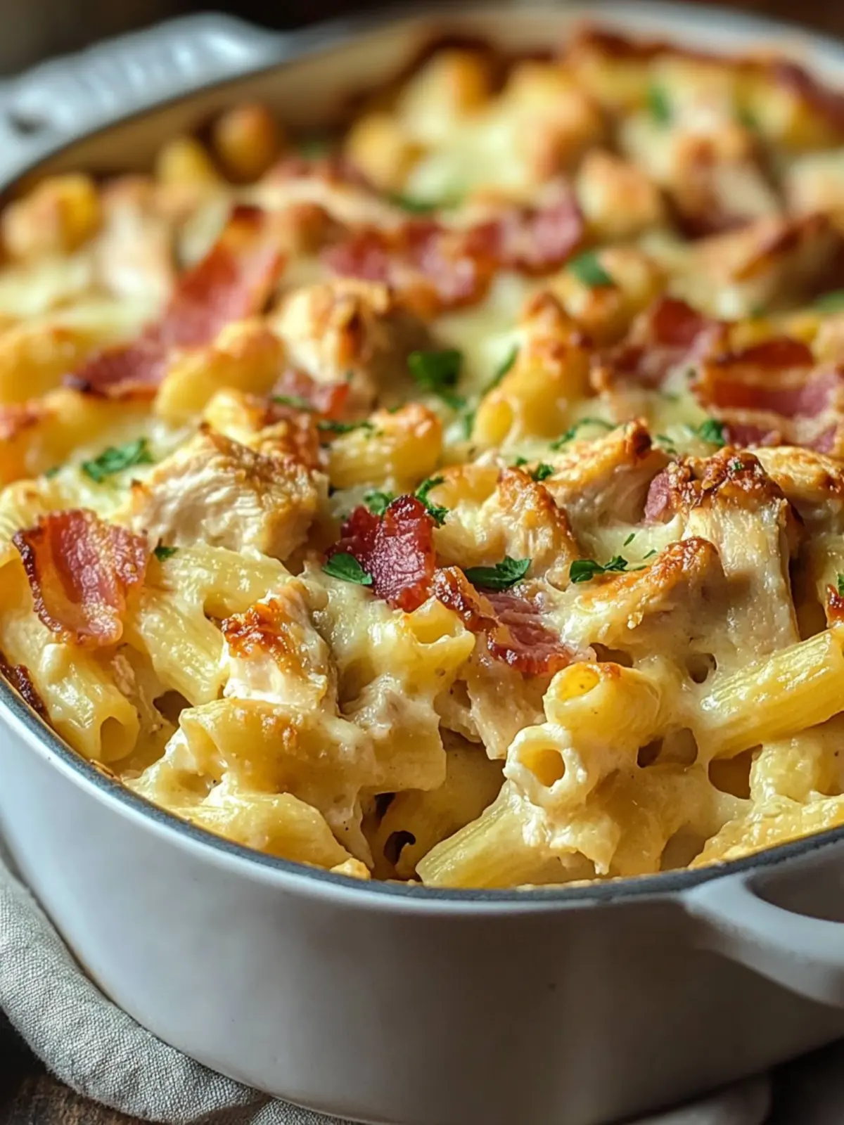 Mouthwatering Chicken Pasta Casserole Recipe with Turkey Bacon 4 Chicken Pasta Casserole Recipe with Turkey Bacon