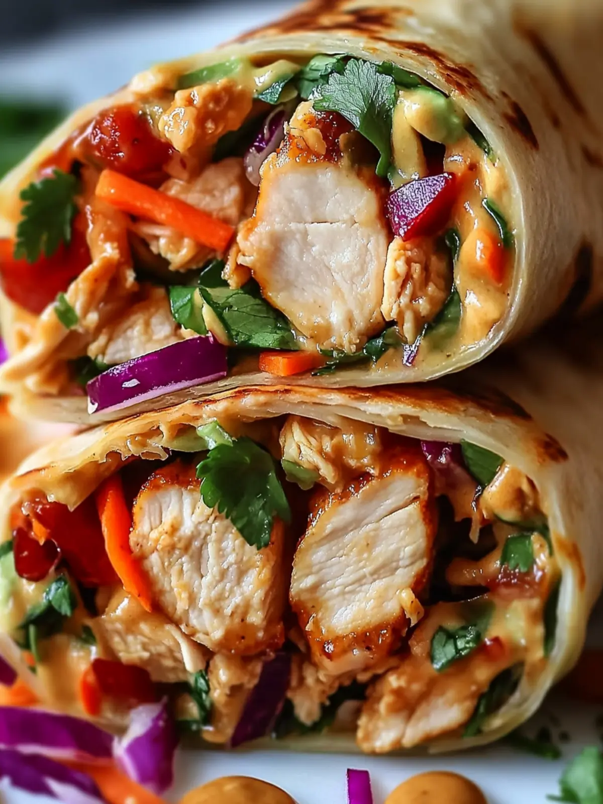 Thai Peanut Chicken Wrap Recipe Flavor-Packed & Easy to Make 3 Thai Peanut Chicken Wrap