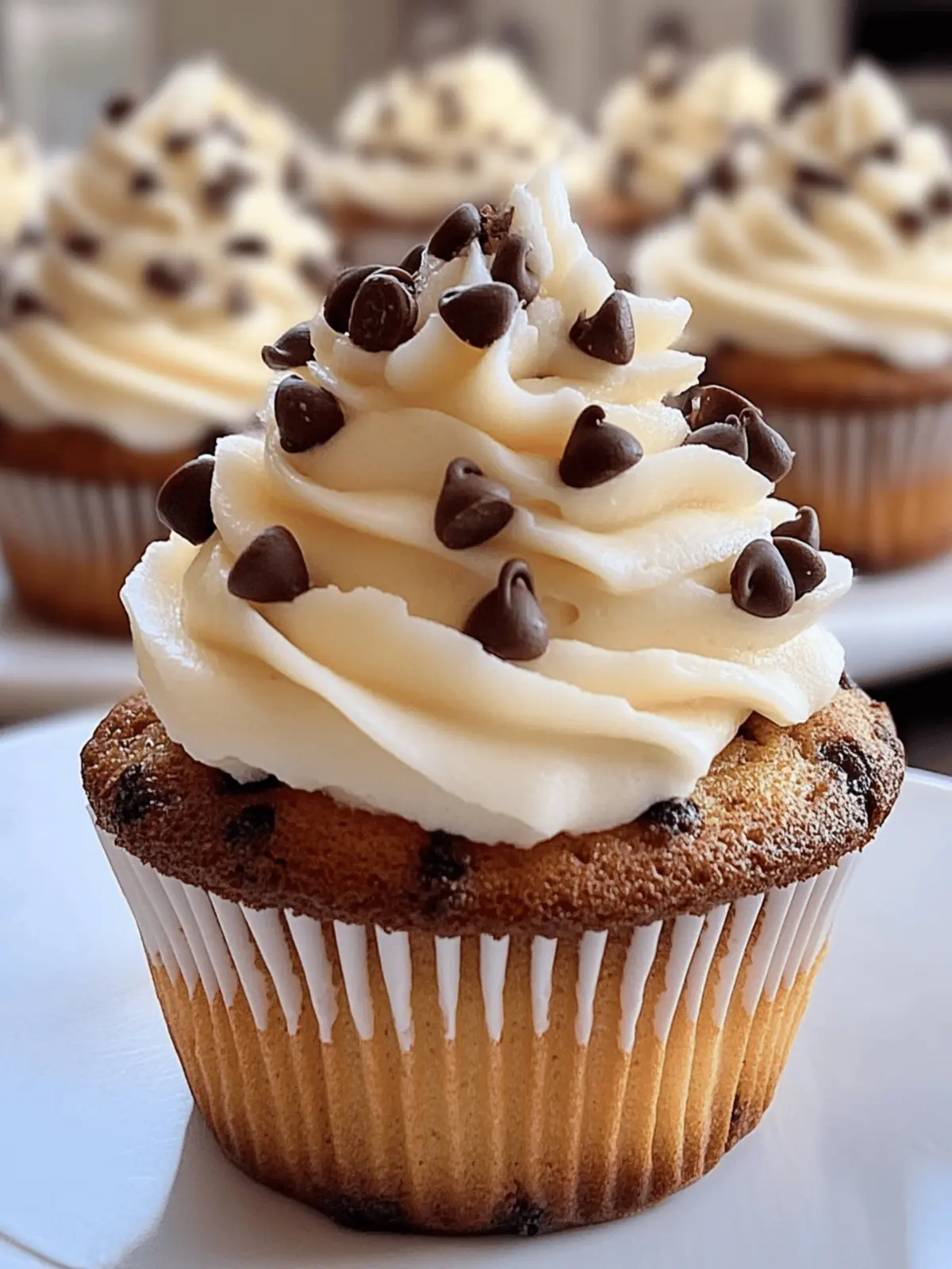 Chocolate Chip Cupcakes with Frosting for Sweet Bliss Time 2 Chocolate Chip Cupcakes with Frosting for Sweet Bliss!