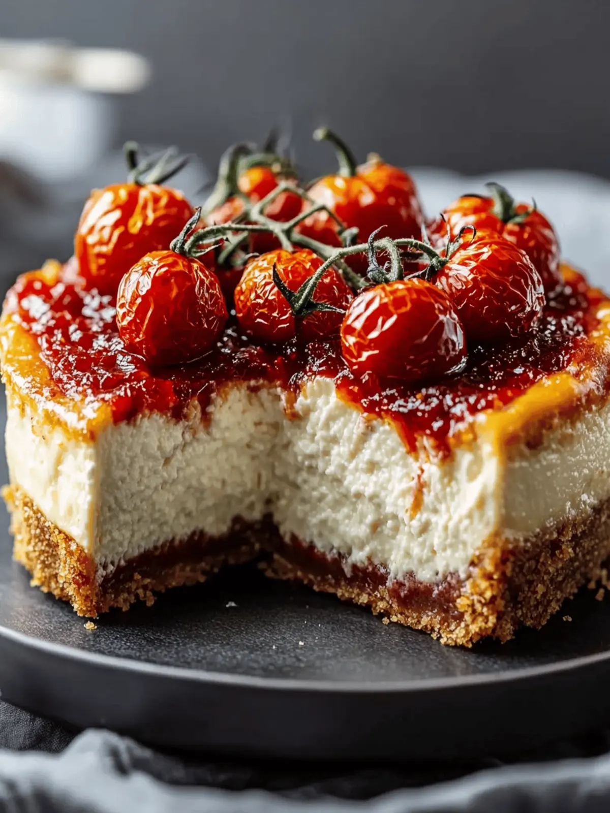 Savory Cheesecake with Roasted Tomato Jam & Parmesan Crust Delight 2 Savory Cheesecake with Roasted Tomato Jam & Parmesan Crust