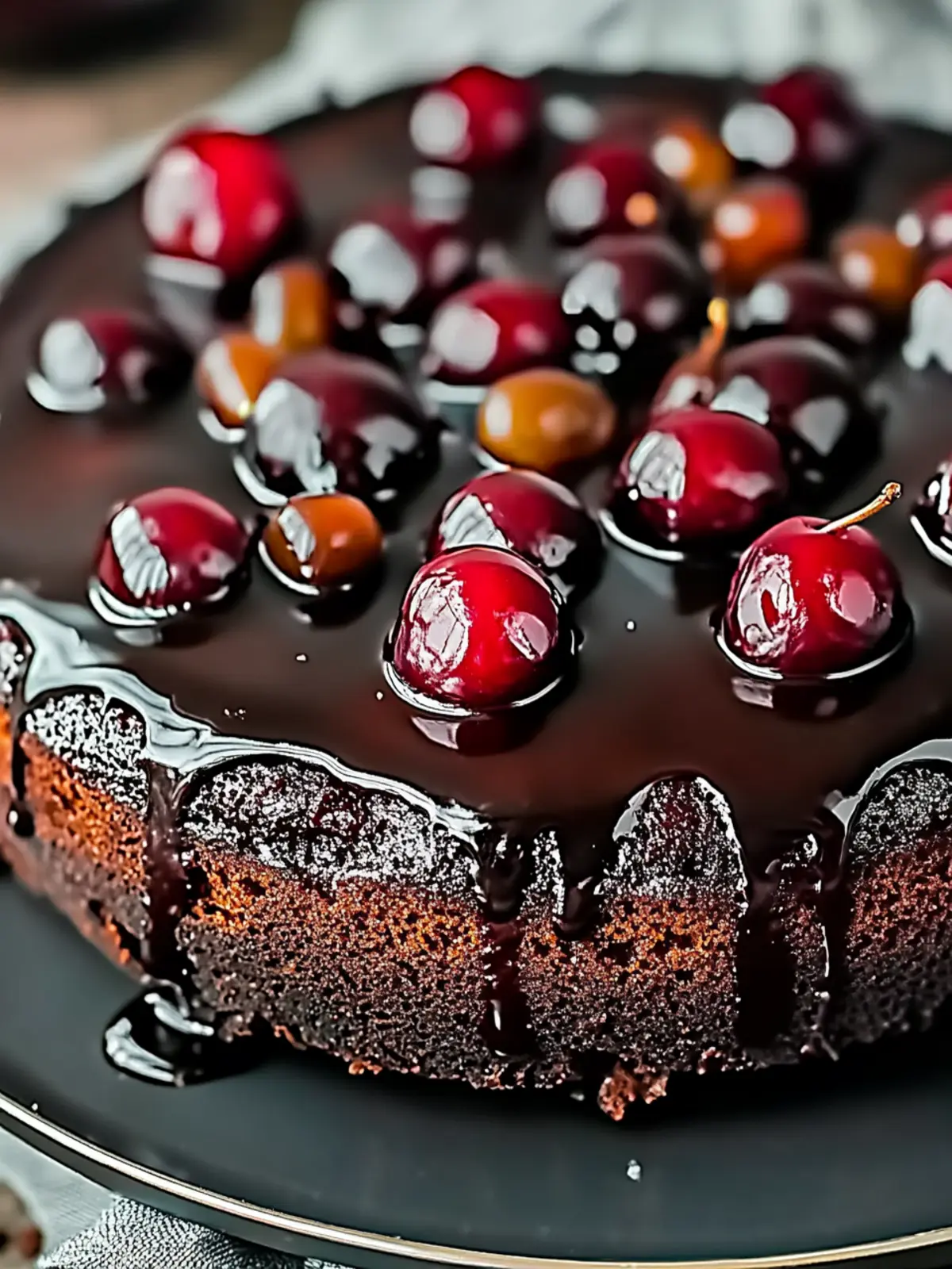 Chocolate Cherry Upside Down Cake That Will Steal Your Heart 4 Chocolate Cherry Upside Down Cake
