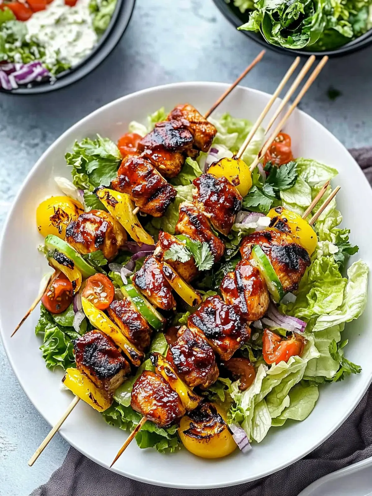 BBQ Chicken Skewer Salad: Easy, Flavorful Summer Delight 3 BBQ Chicken Skewer Salad