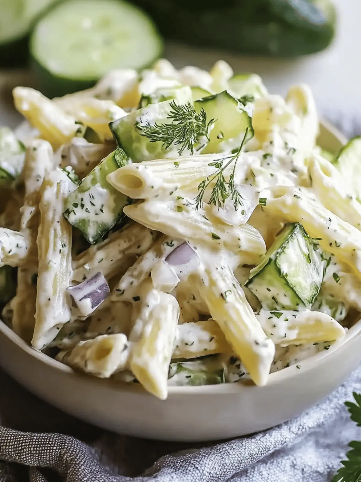 Creamy Cucumber Pasta Salad: Taste the Summer Refreshment 3 Creamy Cucumber Pasta Salad