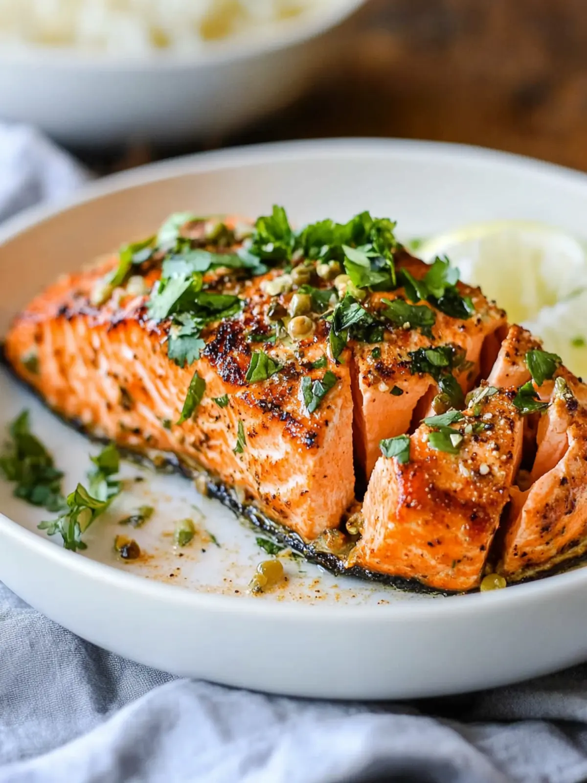 Air Fryer Spicy Hasselback Salmon with Creamy Avocado Salsa 4 Air Fryer Spicy Hasselback Salmon