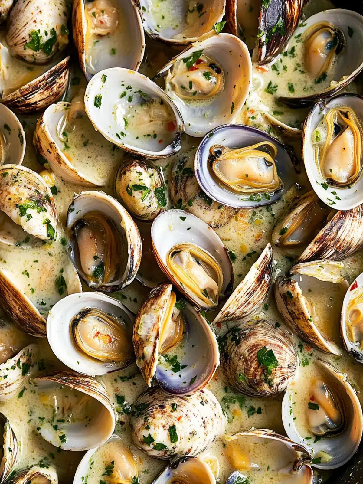 Garlic Butter Clams with White Wine Cream Sauce: Easy Gourmet Delight 4 Garlic Butter Clams with White Wine Cream Sauce