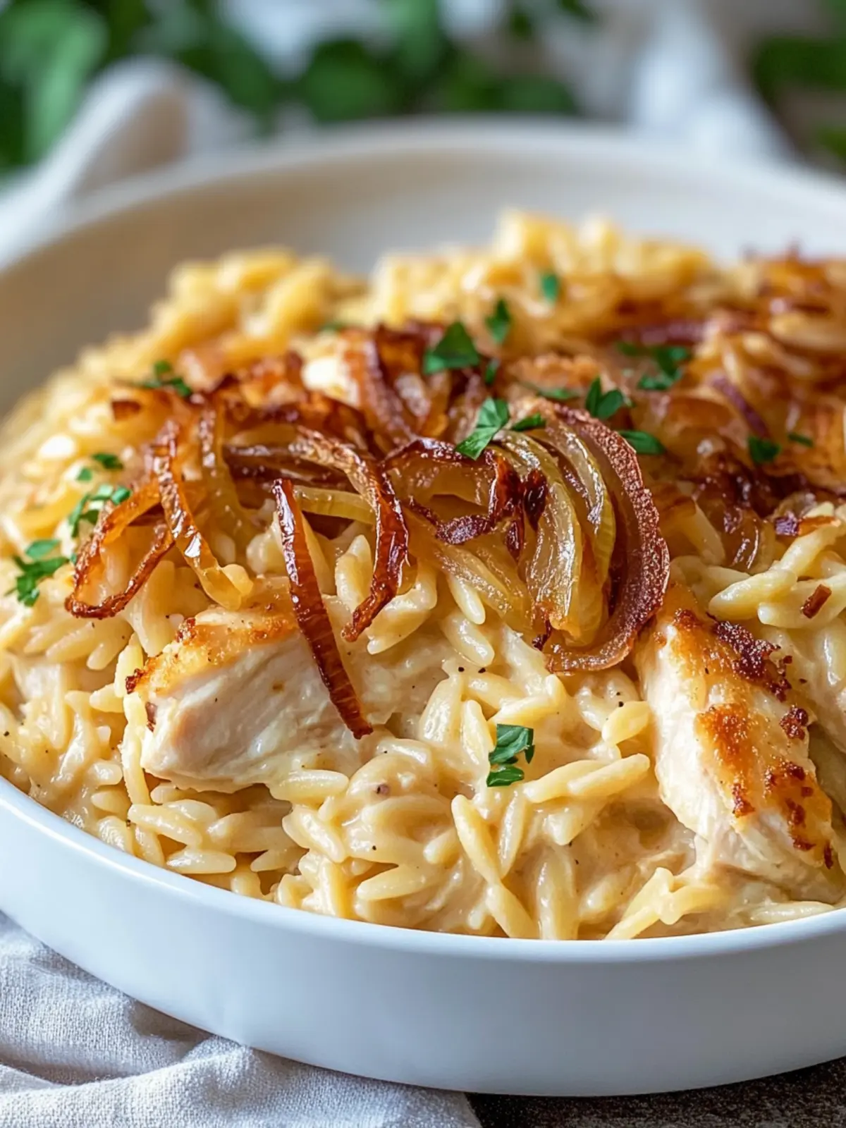 French Onion Chicken Orzo Casserole: Comfort in Every Bite 2 French Onion Chicken Orzo Casserole