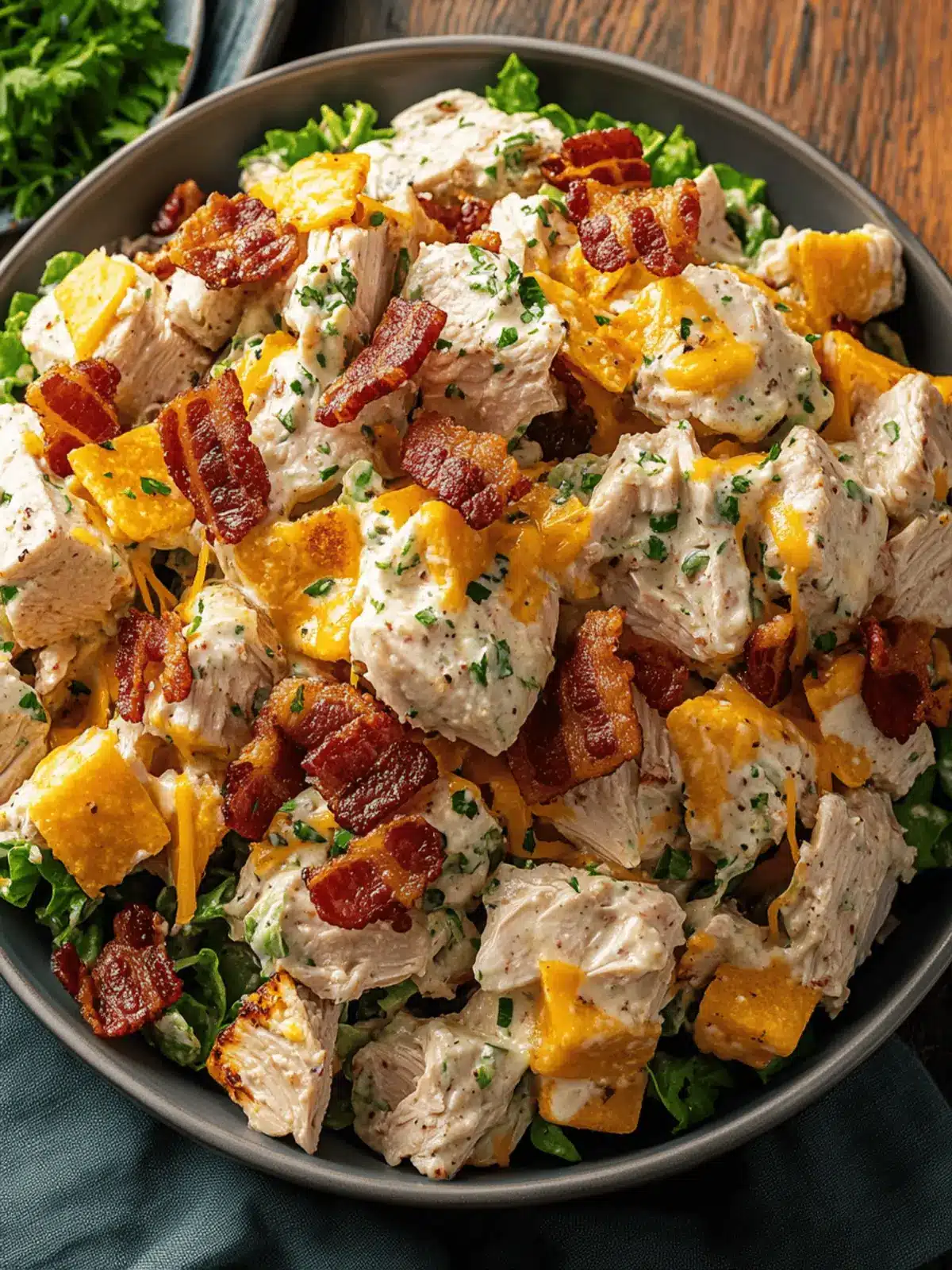 Savory Cheddar Bacon Ranch Turkey Salad for Delicious Leftovers 3 Cheddar Bacon Ranch Turkey Salad