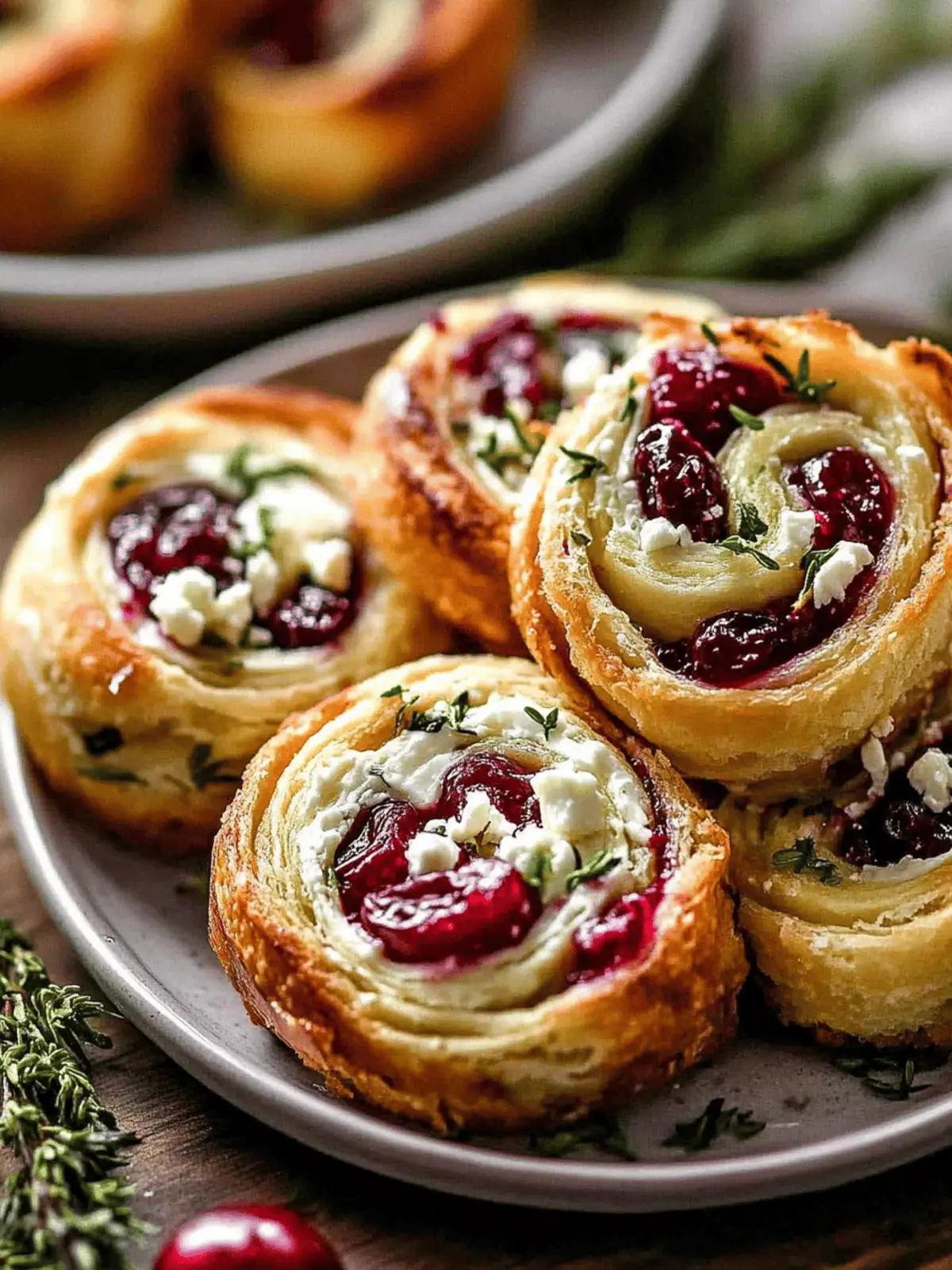 Festive Cranberry Cream Cheese Pinwheels with Feta & Herbs 4 Cranberry Cream Cheese Pinwheels with Feta & Herbs