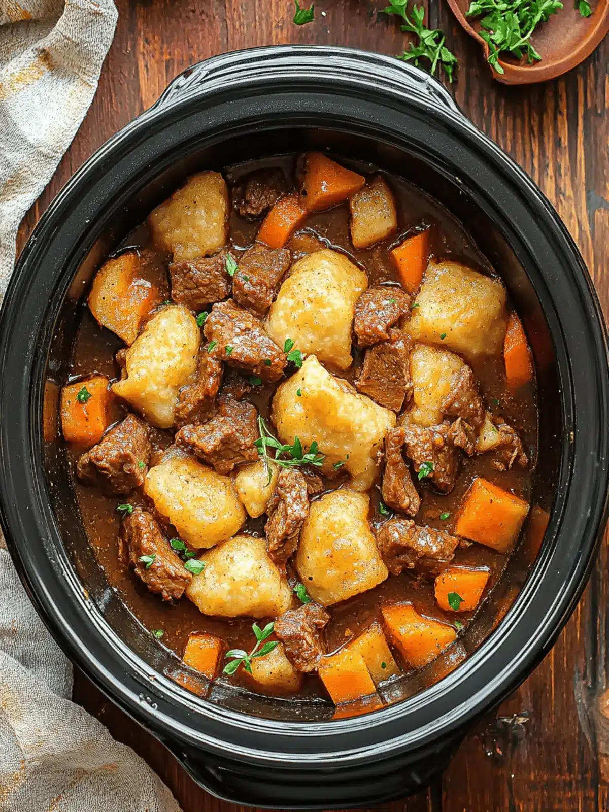 Savor the Comfort: Easy Crock Pot Beef Dumplings Recipe 3 Crock Pot Beef Dumplings
