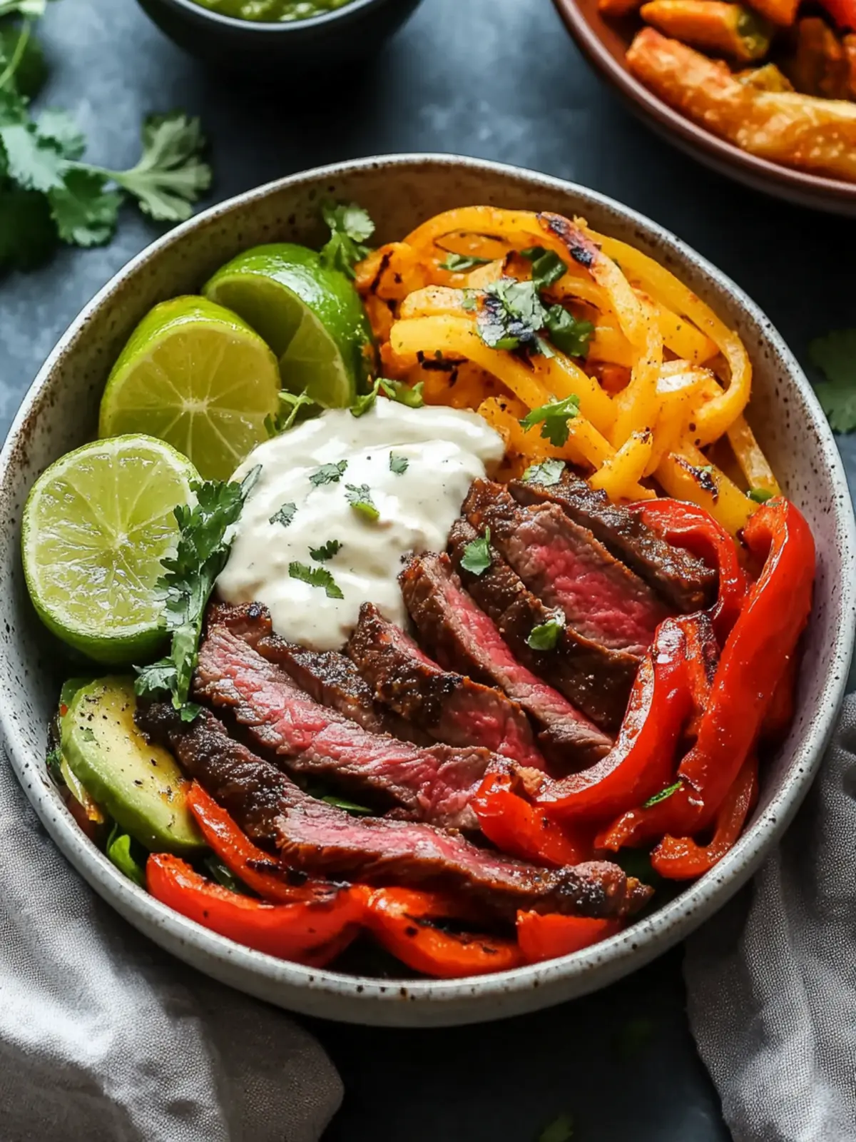 Delicious Low Carb Steak Fajita Bowl with Creamy Guacamole 3 Low Carb Steak Fajita Bowl