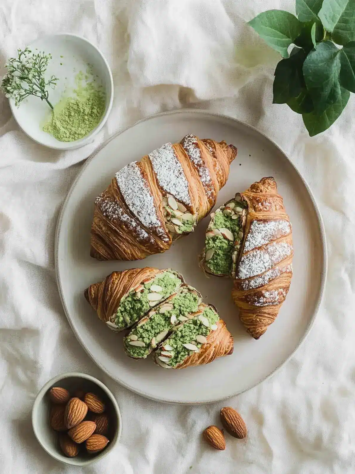 Delightful Matcha Almond Croissants to Revive Your Breakfast 4 Matcha Almond Croissants
