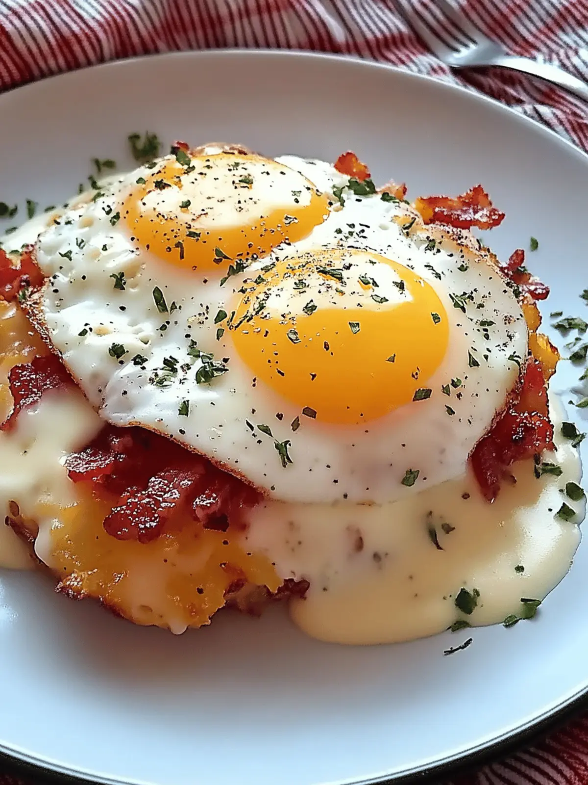 Egg Topped Hash Browns with Bacon Gravy Recipe You ll Love 2 Egg Topped Hash Browns with Bacon Gravy Recipe