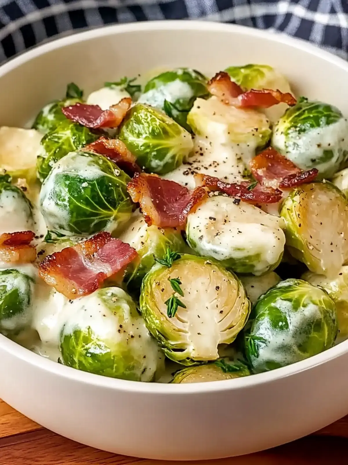 Creamy Garlic Parmesan Brussels Sprouts with Bacon Bliss 2 Creamy Garlic Parmesan Brussels Sprouts with Bacon