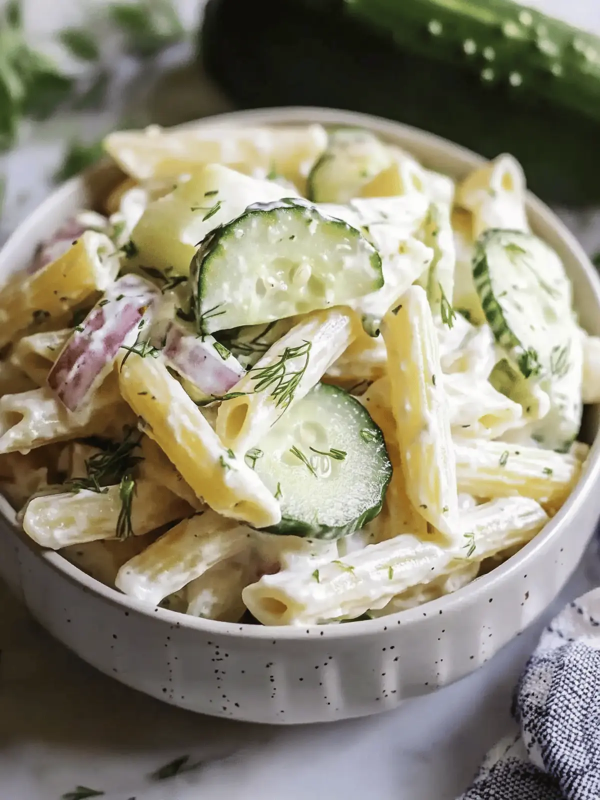 Creamy Cucumber Pasta Salad: Taste the Summer Refreshment 2 Creamy Cucumber Pasta Salad