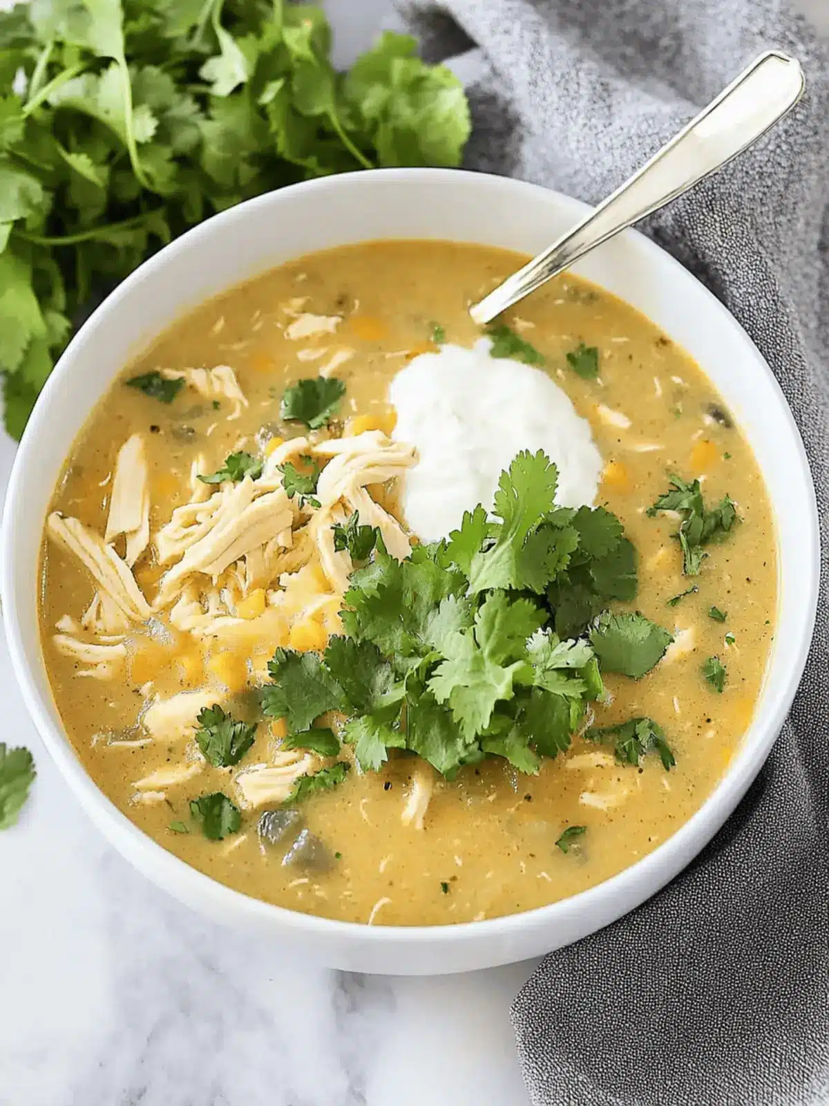 Creamy Green Chile Chicken Enchilada Soup for Busy Nights 3 Green Chile Chicken Enchilada Soup
