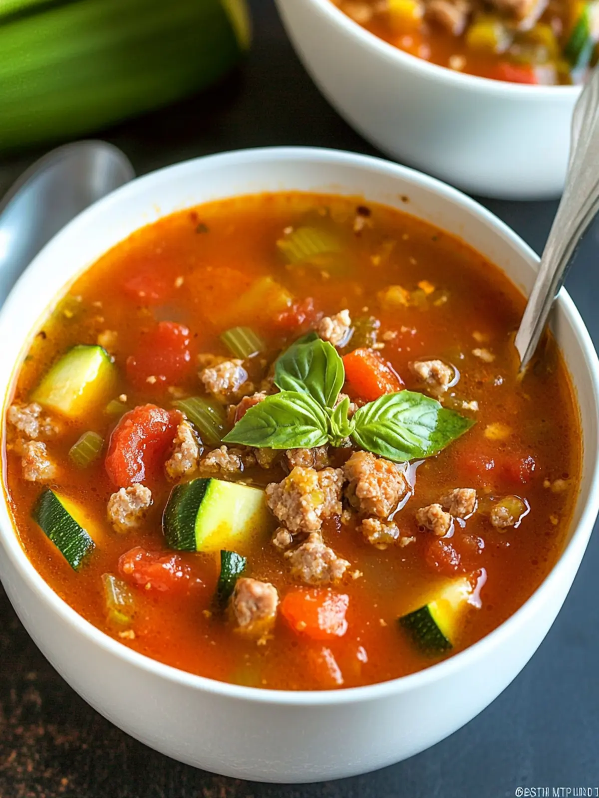 Zucchini Tomato Italian Sausage Soup for Cozy Nights In 2 Zucchini Tomato Italian Sausage Soup