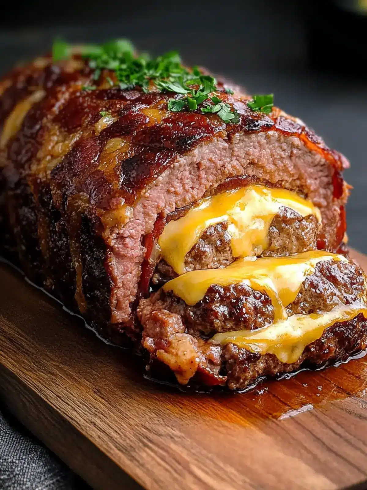 Smoked Beef Bacon Triple-Cheese Burger Stuffed Meatloaf Magic 4 Smoked Beef Bacon Triple-Cheese Burger Stuffed Meatloaf
