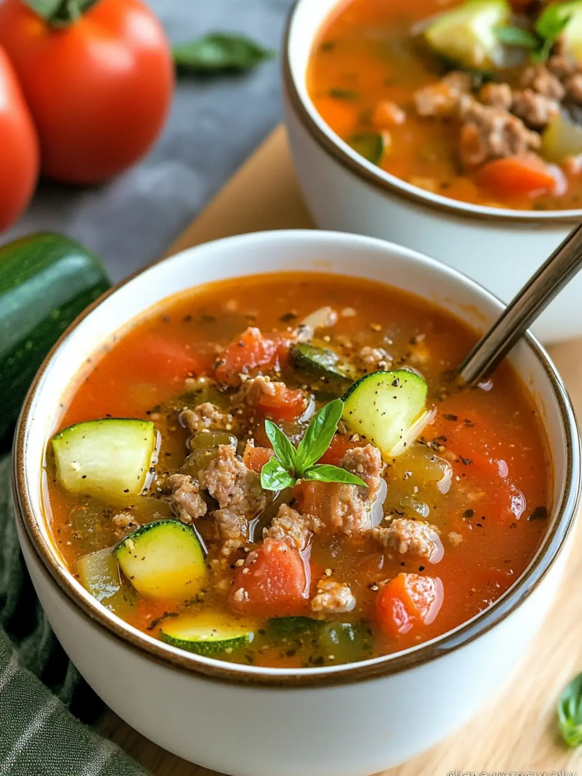 Zucchini Tomato Italian Sausage Soup for Cozy Nights In 3 Zucchini Tomato Italian Sausage Soup