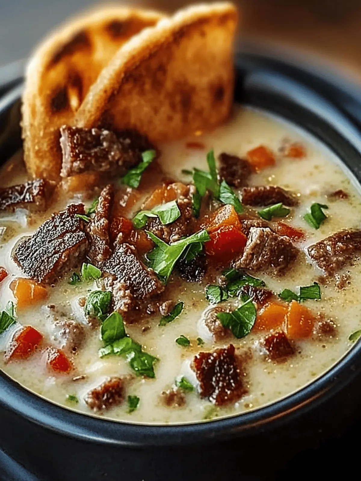 Ultimate Philly Cheesesteak Soup: Cozy Comfort in a Bowl 4 Philly Cheesesteak Soup