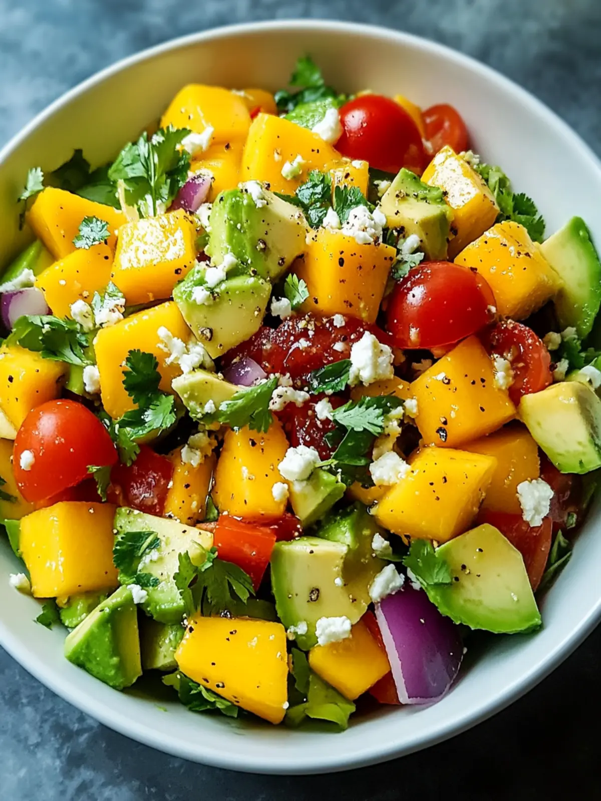 Delicious Avocado Mango Salad with Zesty Lime Dressing Bliss 3 Avocado Mango Salad with Zesty Lime Dressing