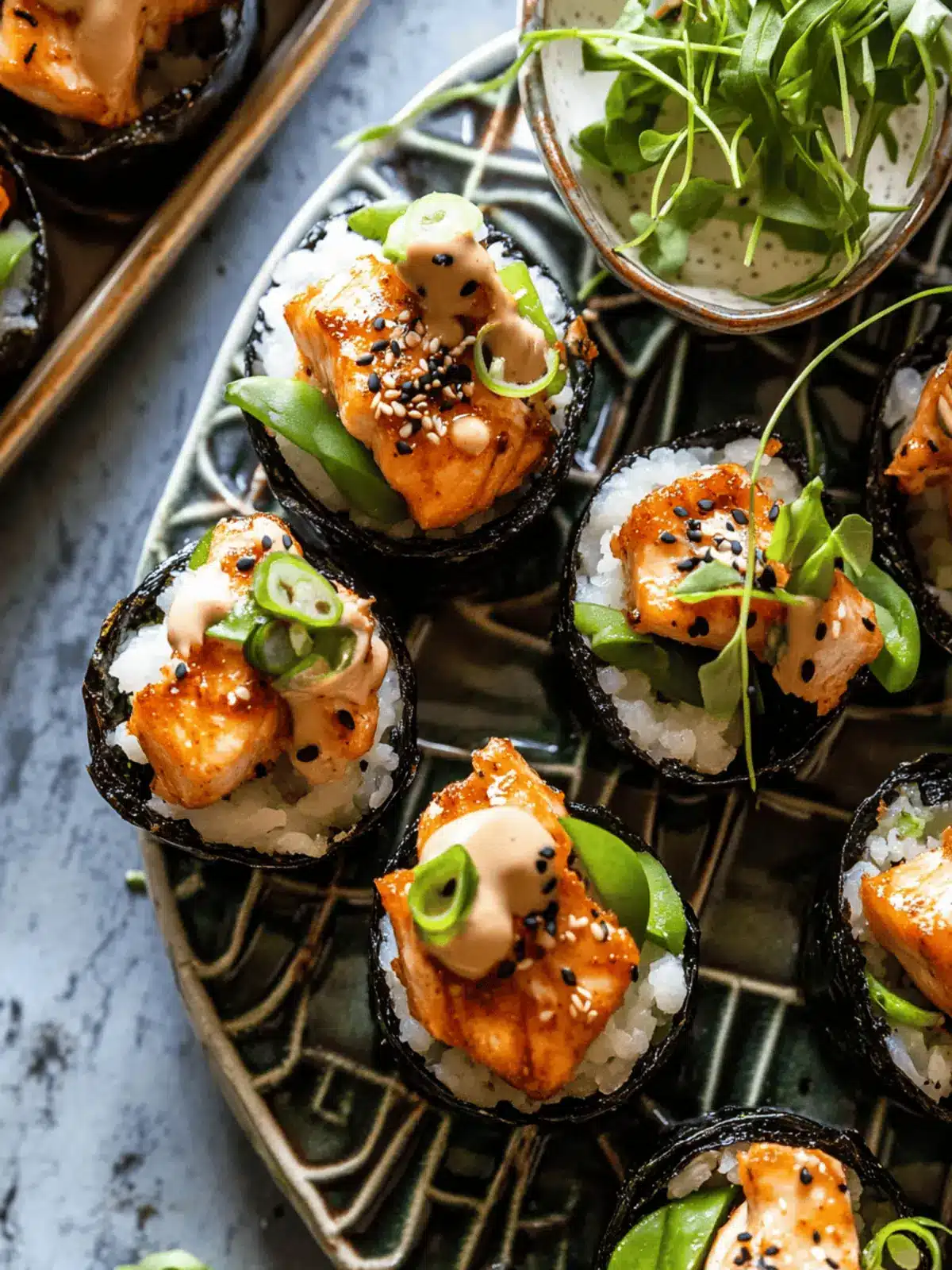 Savory Baked Chipotle Salmon Sushi Cups for Easy Entertaining 3 Baked Chipotle Salmon Sushi Cups