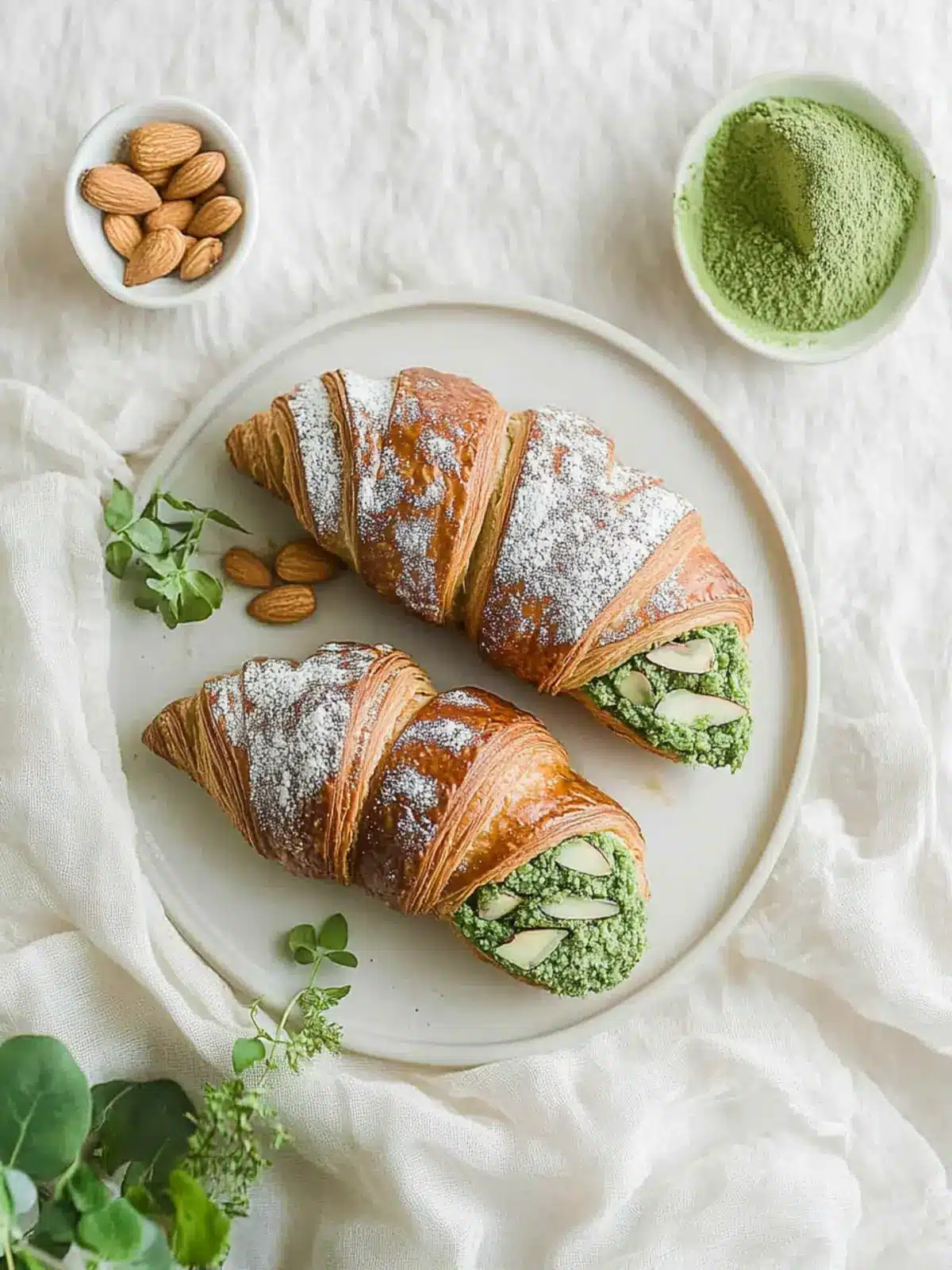 Delightful Matcha Almond Croissants to Revive Your Breakfast 2 Matcha Almond Croissants